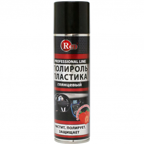  RED R4334 Полироль пластика глянцевый "Клубника" (аэрозоль) 330мл 1/12шт